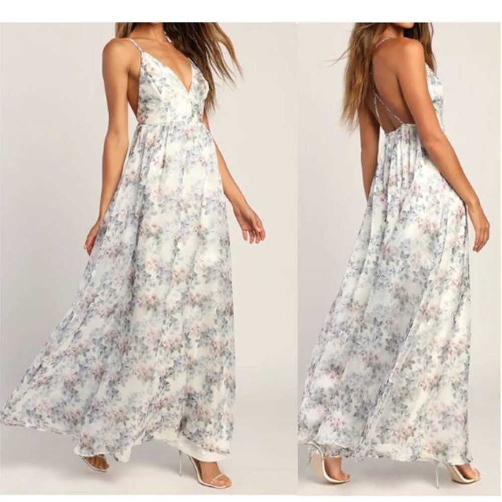 Lulus‎ Effortless Elegant Floral Print Sleeveless Maxi Dress Homecoming Prom